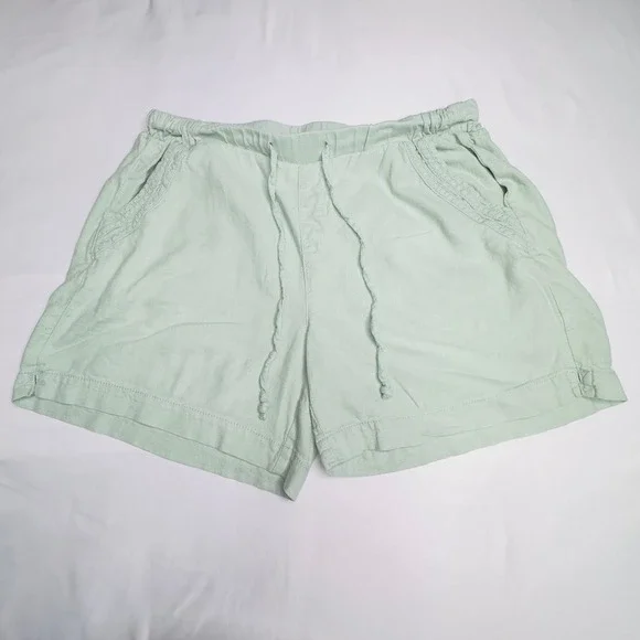 Briggs‎ Seafoam Green Linen Shorts Size Large - Picture 4 of 15